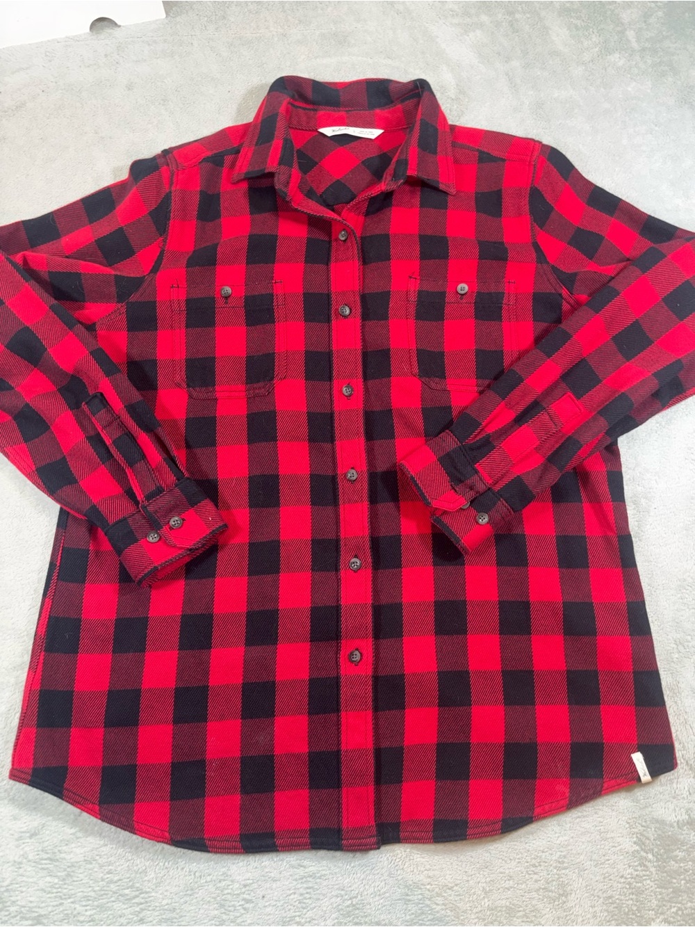 Woolrich Buffalo Check Plaid Flannel Shirt Red Black Women's Large